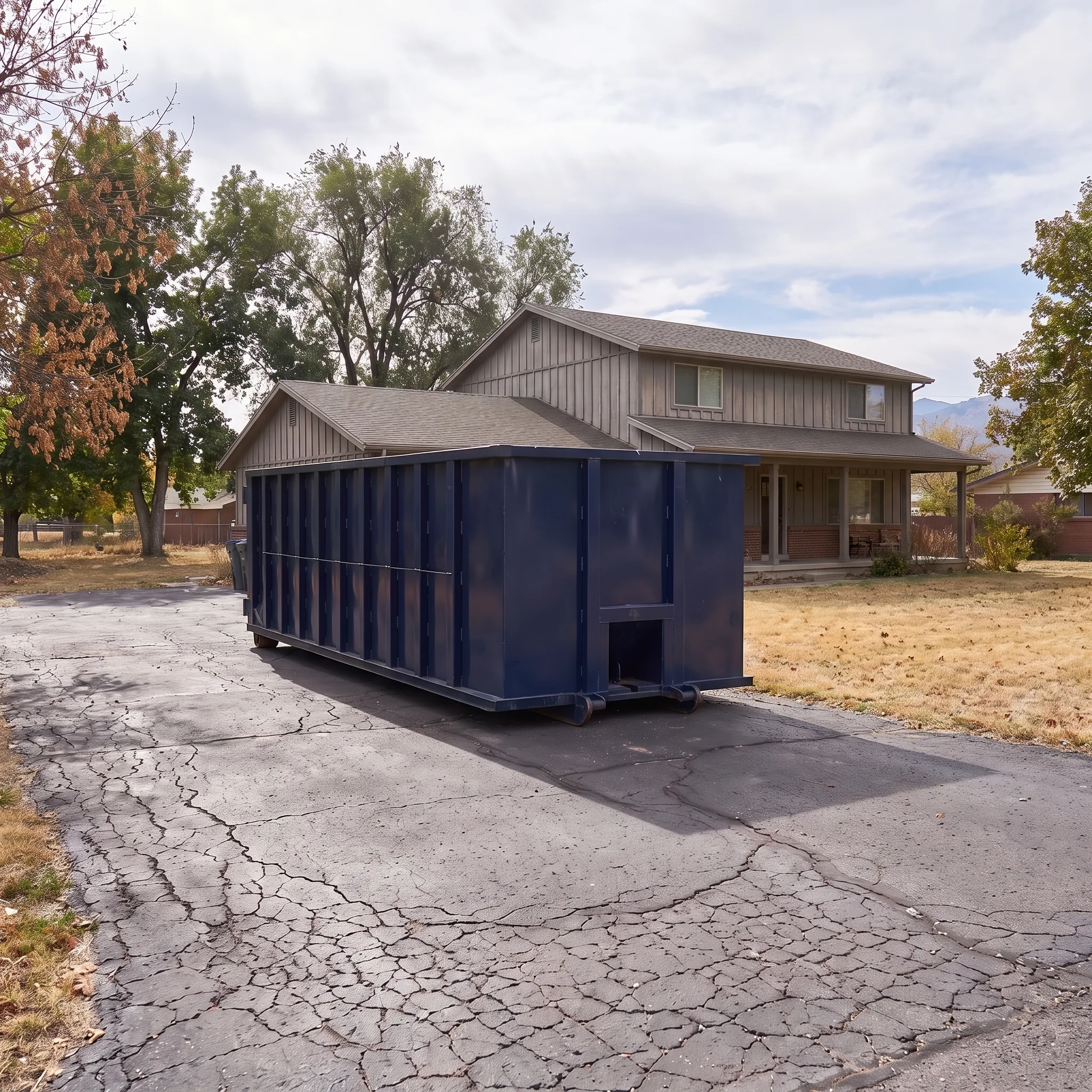 Roll-off dumpster on a Idaho job site