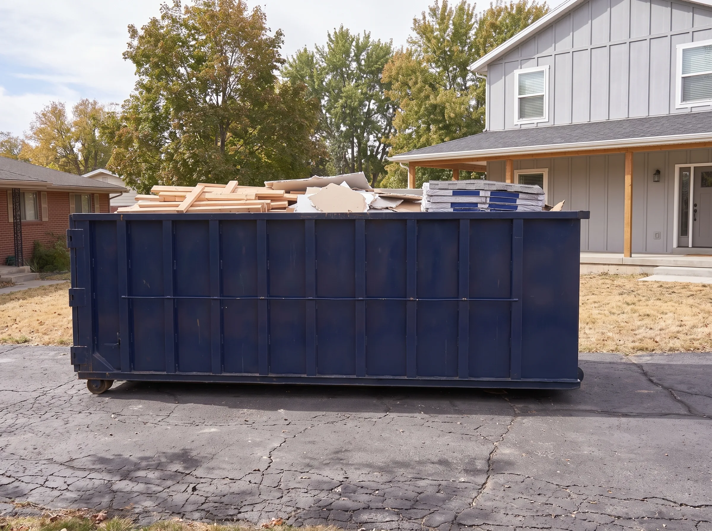 Roll-off dumpster being loaded in Adams County, ID